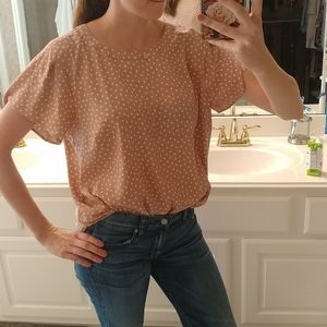 Ann Taylor pink spades blouse